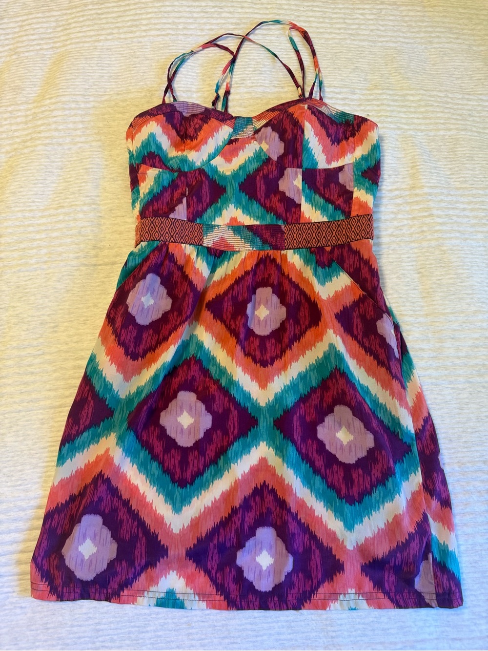American Eagle Outfitters Multicolor Geometric Strap Mini Dress